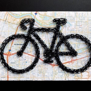 Sacramento String Art - Sacramento Karte - Sacramento Bike - Bike Art