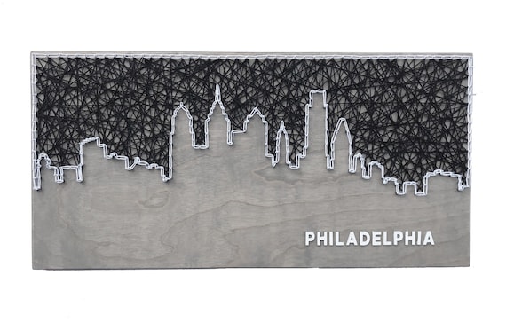 Philadelphia Art - Philadelphia Skyline String Art - Philadelphia Skyline