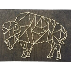 Geometric Buffalo Art - Buffalo String Art  - Buffalo Art - Bison Art - Boho Art