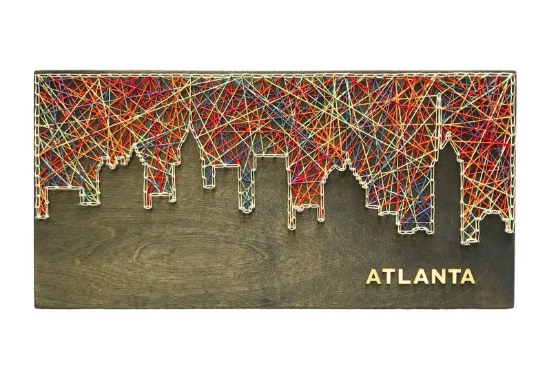 Atlanta Art Atlanta Skyline String Art Atlanta Skyline image 1