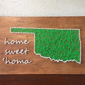 Oklahoma String Art, Oklahoma Art, Home Sweet Homa, Home Sweet Home