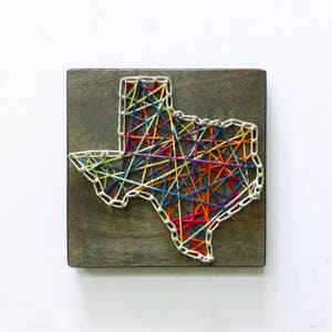 Mini Texas String Art - Texas Art - Mini Art - Desktop Art - Small Art