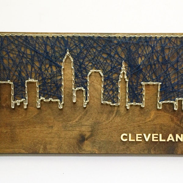 Cleveland Art - Cleveland Skyline String Art - Cleveland Skyline