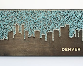 Denver Skyline String Art - Denver Skyline - Denver Art