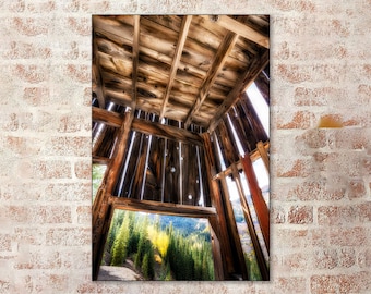 Colorado Ghost Town, Gold Mine, Yankee Girl Mine, Ouray, Silverton, Vintage Colorado, Living Room Art, Mountain Decor, Rustic Building