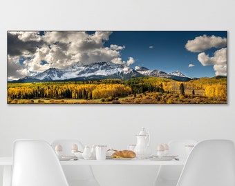 Colorado Mountain Decor, Telluride Colorado, Wilson Mesa, Rocky Mountain Photo, Large Wall Art, Colorado Fall Color, Home Decor, Aspen Trees