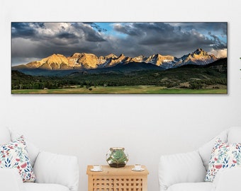 Ridgway Panorama, Telluride Mountains, Colorado Sunset, Telluride, Ouray, Panorama Wall Art, Cabin Decor, Southwest Art, Large Wall Art