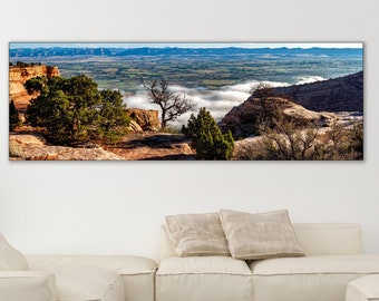 Colorado National Monument Canyon Photo, Grand Junction Colorado Canyons, Large Canvas Panorama, Colorado Landscape, Fruita Colorado