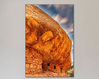 Anasazi Ruin, Utah Indian Ruin, Pueblo Ruin, Indian Cliff Dwelling, Living Room Art, Indian Ruin, Wall Art, Gift for Him, Mule Canyon Ruin