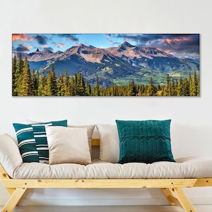 Telluride Colorado Art, Mt Wilson, Sunset Wilson Peak, Living Room Art, Canvas Wrap, Colorado Scenery, Cabin Decor, Lizard Head, Aspen Trees