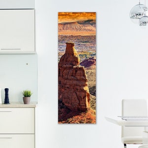 Colorado National Monument, Tall Panorama Photo, Independence, Autumn Sunrise, Autumn Morning, Large Wall Art, Tall Art, Grand Junction