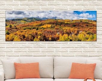 Telluride Colorado Aspen, Dallas Divide, Colorado Autumn Color, Canvas Wrap, Ridgway Colorado, Aspen Tree Art, Panorama, Living Room Art