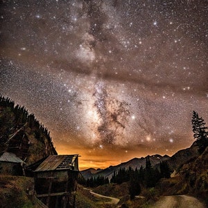Milky Way Colorado, Astro Photograph, Ouray Night Photography, Colorado Landscape Decor, Cabin Art, Canvas Giclee, Night Sky Photo, For Him