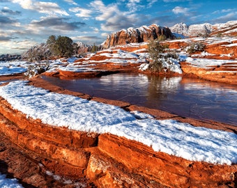 Snow Canyon Sunrise, St George Utah, Utah Red Rocks, Utah Winter, Utah Nature Photography, Wall Art, Fine Art Photo, Living Room Art