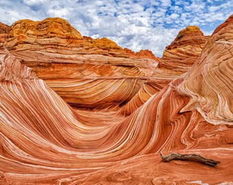 Coyote Buttes, The Wave, Desert Landscape Photography, Fine Art Print, Arizona, Red Rocks, Blue Sky, Vermillion Cliffs, Southwest Wall Art