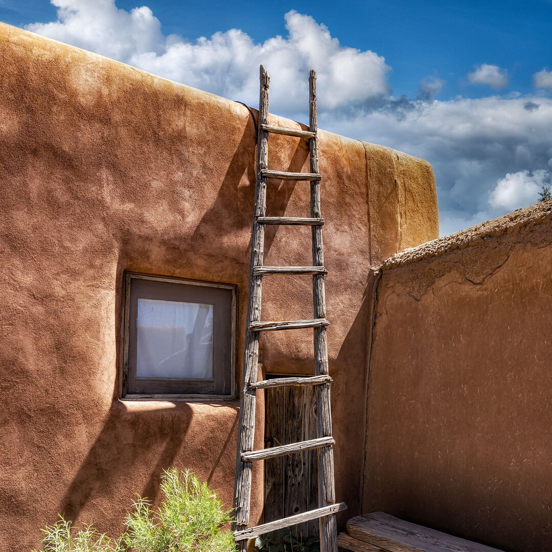 Santa Fe Wall Art, Adobe Ladder, Adobe Wall, Southwest Decor, Living