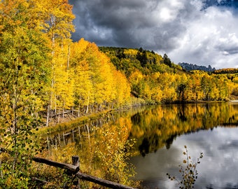 Telluride Colorado Wall Art, Colorado Fall Color, Moutain Lake Reflections, Autumn Color, Mountain Photo, Nature Photo, Large Canvas Photo