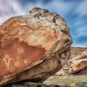 The Juggler Rock Art, Utah Petroglyph, Indian Writing, Native American Art, Southwest Indian Art, San Rafael Swell, Living Room Art image 1