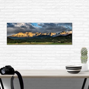 Ridgway Panorama, Telluride Mountains, Colorado Sunset, Telluride, Ouray, Panorama Wall Art, Cabin Decor, Southwest Art, Large Wall Art image 3