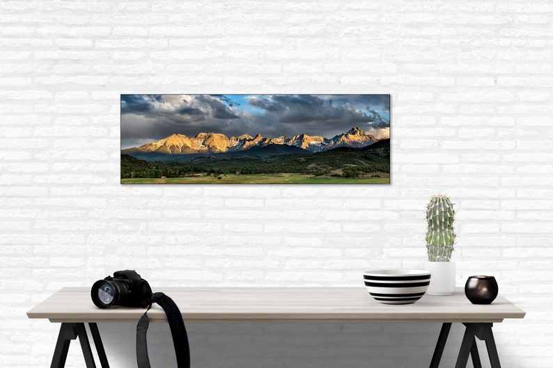 Ridgway Panorama, Telluride Mountains, Colorado Sunset, Telluride, Ouray, Panorama Wall Art, Cabin Decor, Southwest Art, Large Wall Art image 3