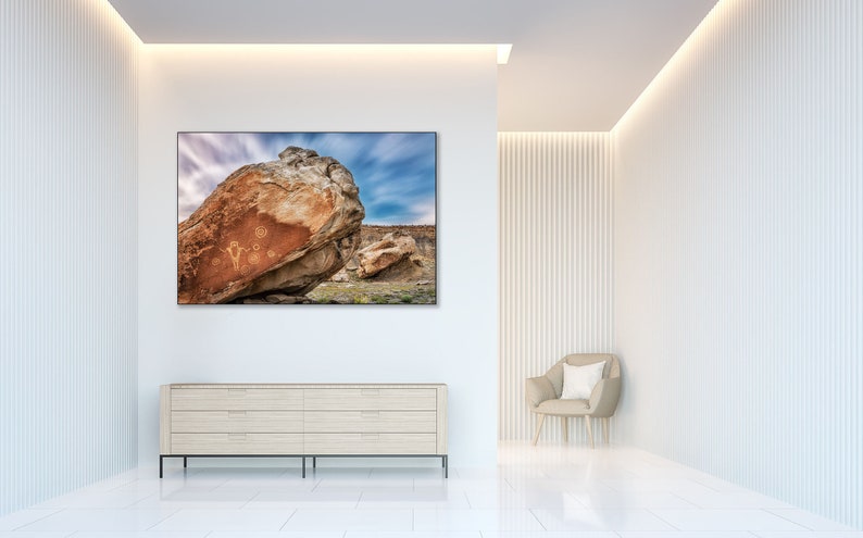 The Juggler Rock Art, Utah Petroglyph, Indian Writing, Native American Art, Southwest Indian Art, San Rafael Swell, Living Room Art image 5