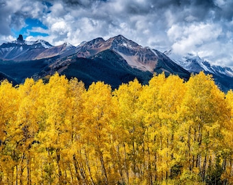 Lizard Head, Wilson Peak, Telluride Colorado Art, Colorado Autumn, Sunshine Mountain, Fall Color, Mountain Photo, Nature Photo, Wall Decor