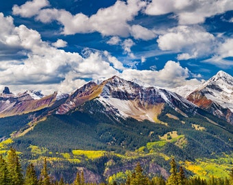 Wilson Peak, Telluride Colorado Art, Lizard Head, Living Room Art, Fall Color, Mountain Photo, Nature Photo, Mt Wilson, Wall Art, Home Decor