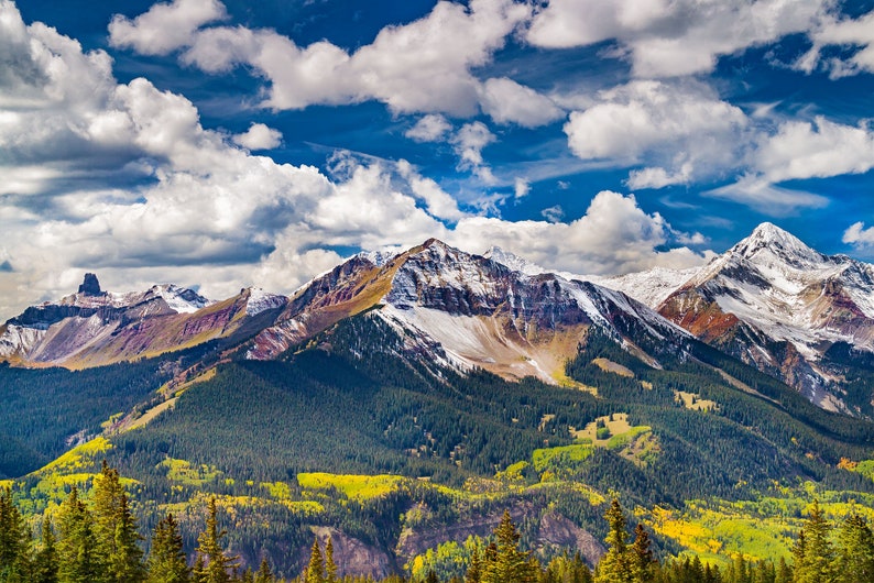 Wilson Peak, Telluride Colorado Art, Lizard Head, Living Room Art, Fall Color, Mountain Photo, Nature Photo, Mt Wilson, Wall Art, Home Decor image 1