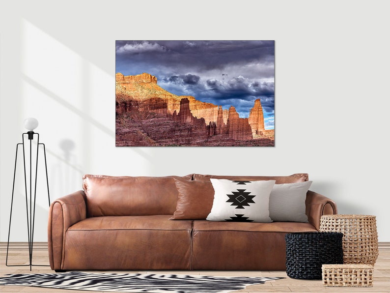 Fisher Towers, Utah Landscape, Moab River Road, Utah Climbing, Nature Photography, Office Decor, Living Room Decor, Sandstone Spires image 3