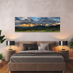 Ridgway Panorama, Telluride Mountains, Colorado Sunset, Telluride, Ouray, Panorama Wall Art, Cabin Decor, Southwest Art, Large Wall Art image 4