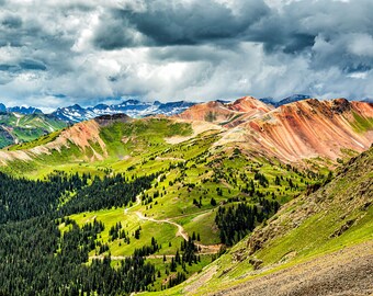 Corkscrew Pass, Hurricaine Pass, Ouray Red Mountain, Office Decor, Canvas Wrap, Large Wall Art, Living Room Art, Silverton Colorado Photo