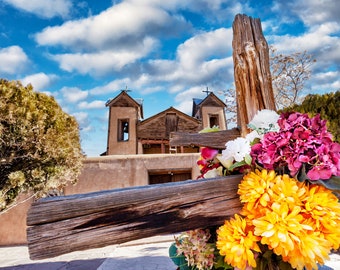 Chimayo Church, New Mexico Church, Road to Taos, Religous Church Art, Healing Site, New Mexico Landscape, Wall Art, Living Room Art, Lourdes