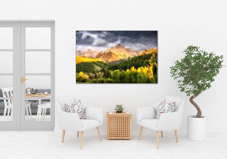 Colorado Sunset Landscape, Mt Sneffels, Ridgway, Ouray, Aspen Trees, Abstract Dreamy Landscape, Telluride Colorado, Nature Photography image 5