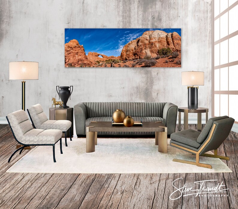 Desert Art Large Panorama Canvas Skyline Arch Arches National Park Southwest Landscape Living Room Art Utah Arches Sandstone Arch