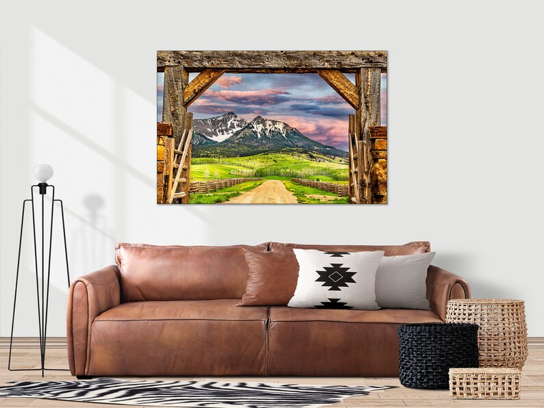 Mountain Wall Art Print, Mountain Ranch Art, Cabin Decor, Telluride Art, Country Home Decor, Last Dollar Road Print, Office Wall Art Prints image 2