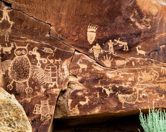 Owl Art, Rock Art, Petroglyph, Indian Writing, Native American Art, Black and White, Southwest Indian Art, Nine Mile Canyon, Living Room Art