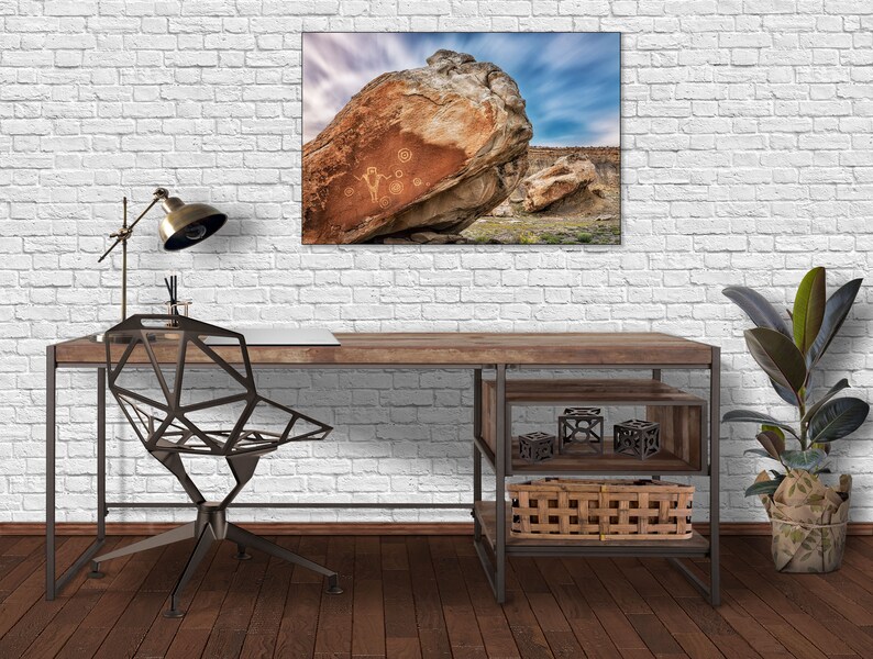 The Juggler Rock Art, Utah Petroglyph, Indian Writing, Native American Art, Southwest Indian Art, San Rafael Swell, Living Room Art image 4