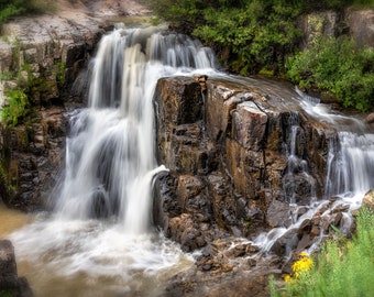 Mountain Waterfall, Wall Decor, Colorado Waterfall, Colorado Landscape Art, Telluride Decor, Living Room Art, Mountain Decor