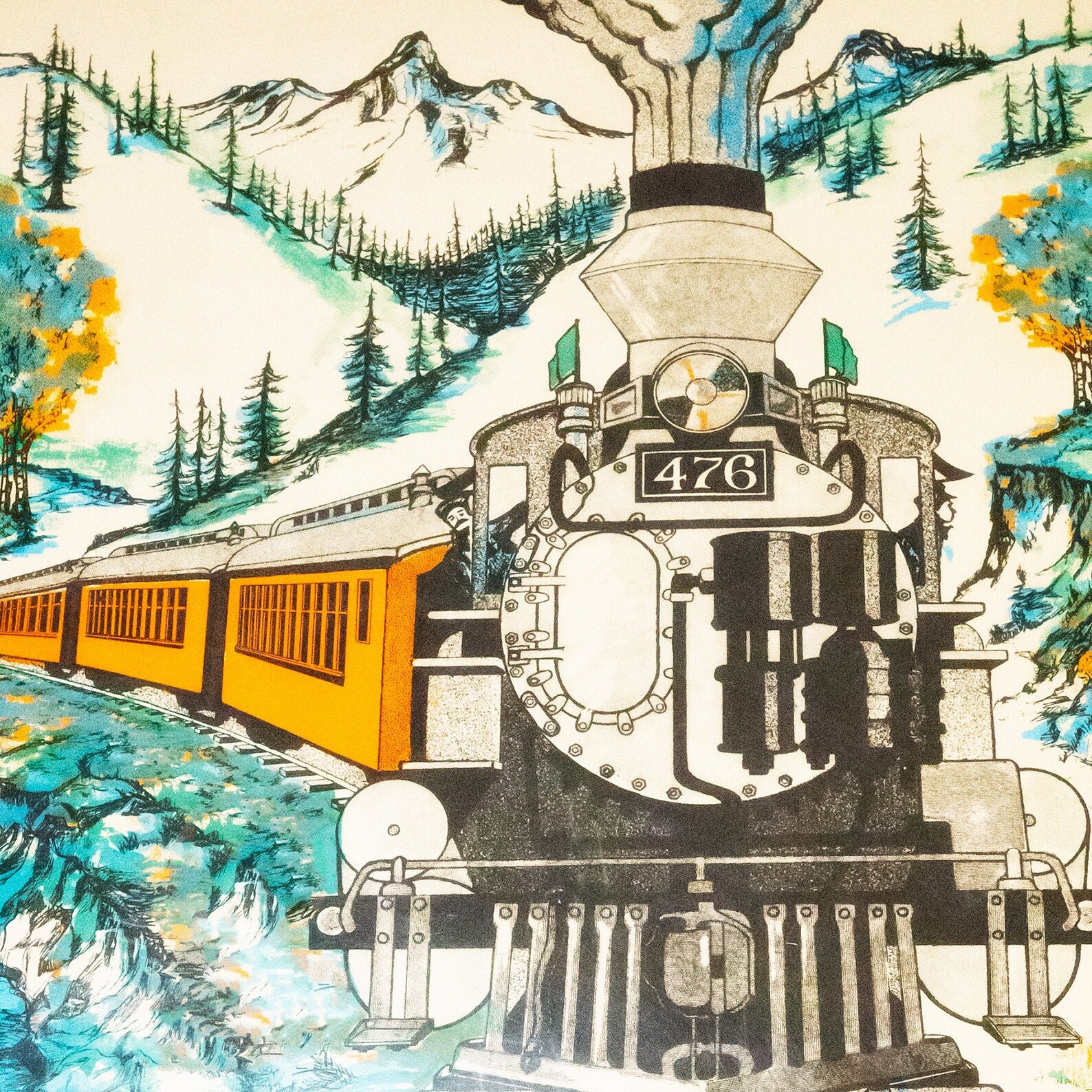 Silverton Railroad Vintage Art Colorado Railroad Art Narrow | Etsy
