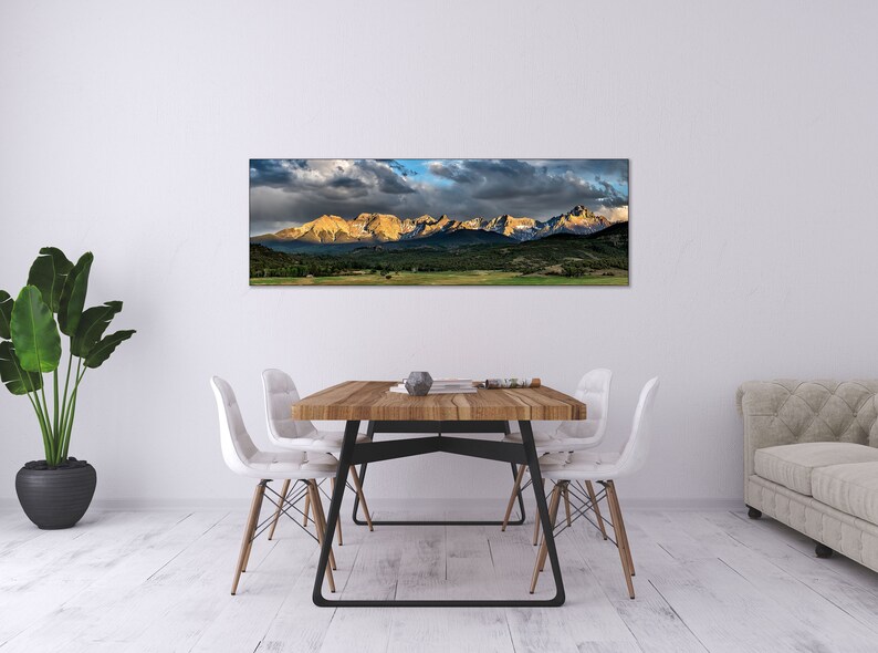 Ridgway Panorama, Telluride Mountains, Colorado Sunset, Telluride, Ouray, Panorama Wall Art, Cabin Decor, Southwest Art, Large Wall Art image 6