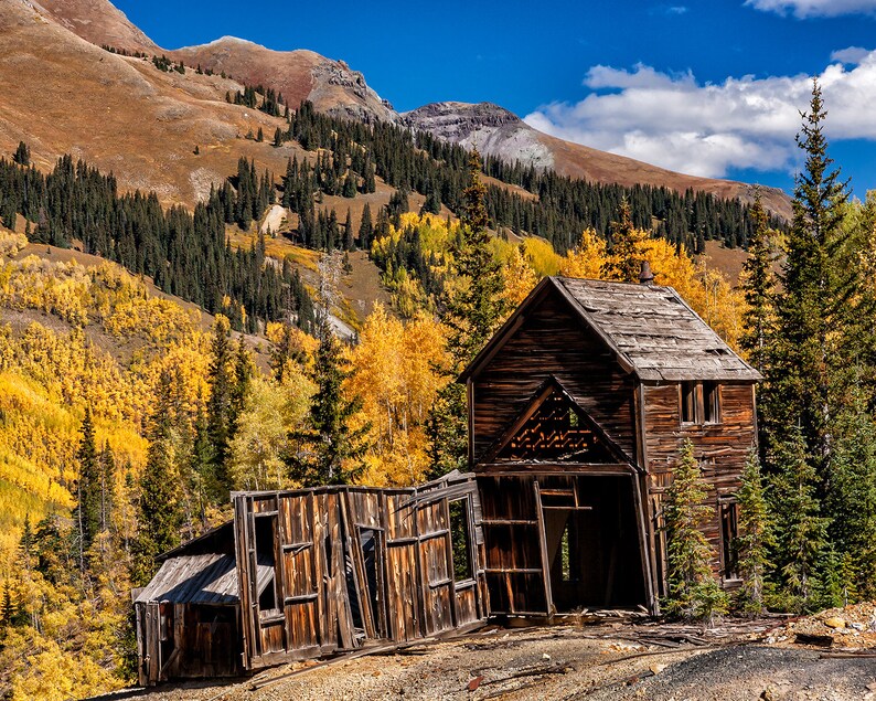 Colorado Ghost Town Guston Gold Mine Ouray Colorado Autumn Etsy