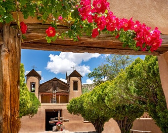 Chimayo New Mexico Church, Catholic Church, Road to Taos, Religous Church Art, Healing Site, New Mexico Landscape, Living Room Art, Lourdes