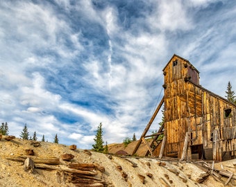 Yankee Girl Mine, Colorado Ghost Town, Silver Mine, Rustic Photo, Ouray, Silverton, Vintage Colorado, Living Room Art, Large Wall Art