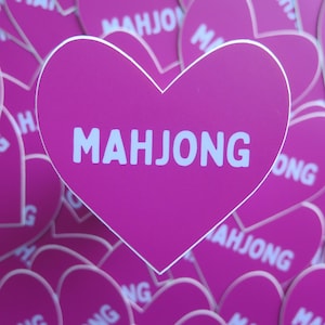 Mahjong Heart Vinyl Sticker / Die Cut Sticker / Waterproof Sticker
