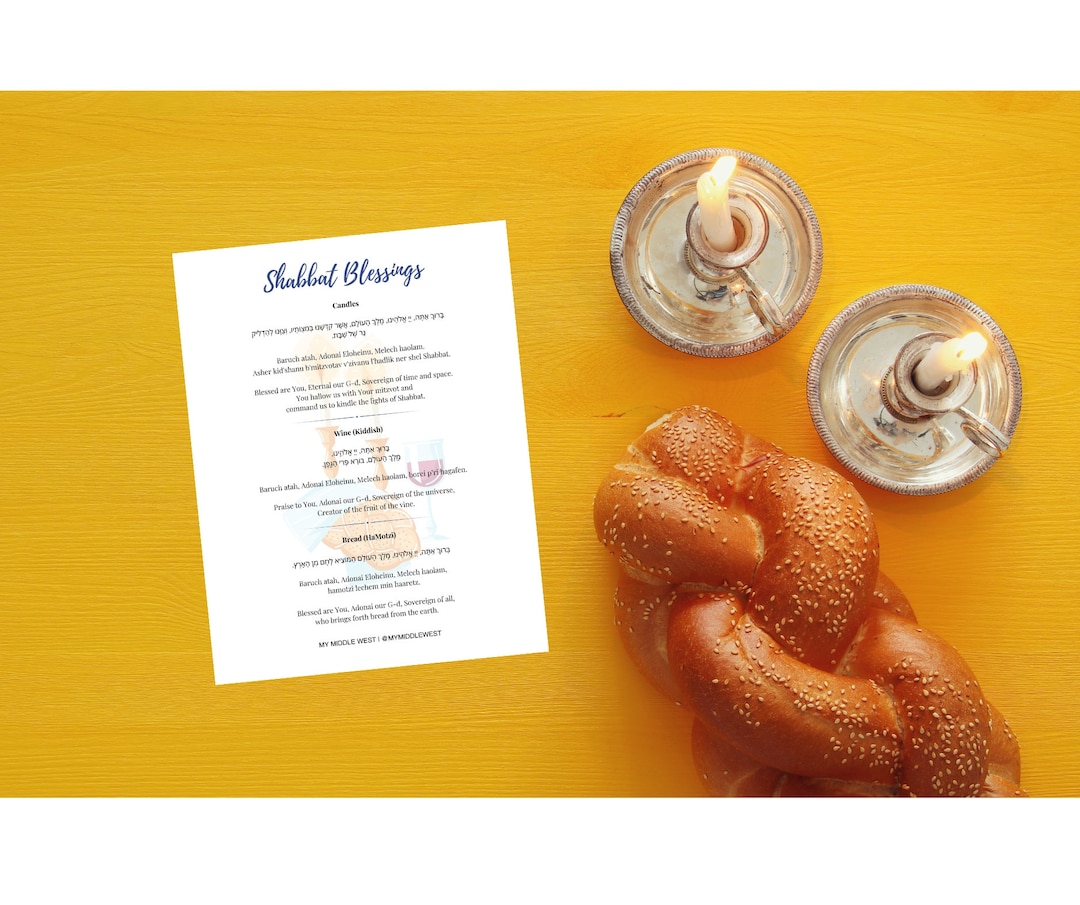 Shabbat Blessings PDF Instant Download / Printable Shabbos Prayers / Jewish Blessings Digital ...