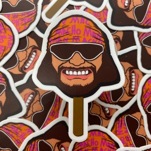 Sticker High Quality Die Cut Waterproof Vinyl Decal Long Lasting Popsicle Wrestling King 80s Wrestler Retro Nostalgia
