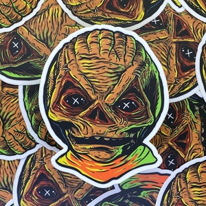 Sticker High Quality Die Cut Waterproof Vinyl Decal Long Lasting Unmasked Pumpkin Halloween Horror