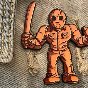 Enamel Brooch Lapel Pin Badge Horror Camp Thriller Slasher Bloody Killer 80s F13