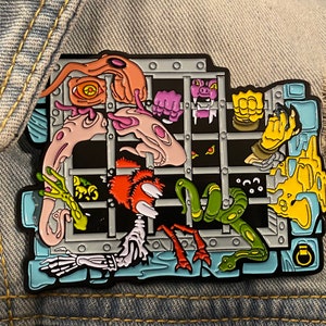 Enamel Brooch Lapel Pin Badge Cartoon Castle 80s Retro Nostalgia