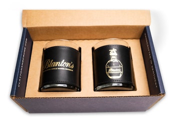 Blanton's Black Leather Wrap Whiskey Glass Set